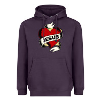 Plum jesus love Heavyweight Hoodie - artisFamous