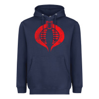 Navy vintage cobra symbol Heavyweight Hoodie - artisFamous