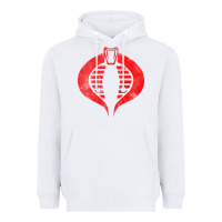 White vintage cobra symbol Heavyweight Hoodie - artisFamous