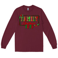 Burgundy Family Christmas 2023 Long Sleeve Tee - FaDigitalArtStudio