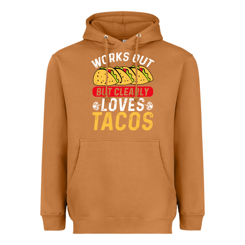 Tacos Work Out Gym Gift Classic Heavyweight Hoodie by artisFamous | Teevron