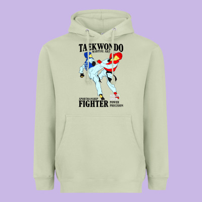 Taekwondo Sport Art Heavyweight Hoodie Designed By Artisfamous