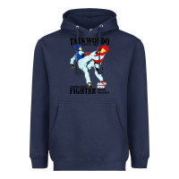 Navy taekwondo sport art Heavyweight Hoodie - artisFamous