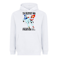 White taekwondo sport art Heavyweight Hoodie - artisFamous