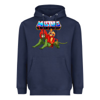 Navy he man and battle cat Heavyweight Hoodie - artisFamous