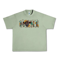 Oil Green Western mini black highland calf Urban Heavy Tee - RanaPortraitStore