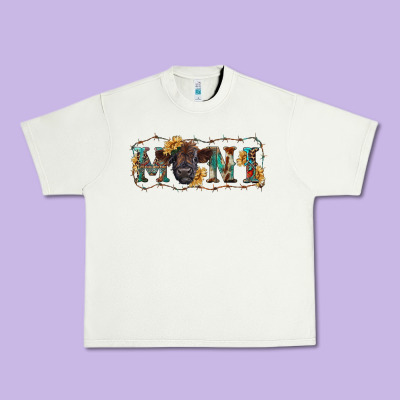 Western Mini Black Highland Calf Urban Heavy Tee Designed By Ranaportraitstore