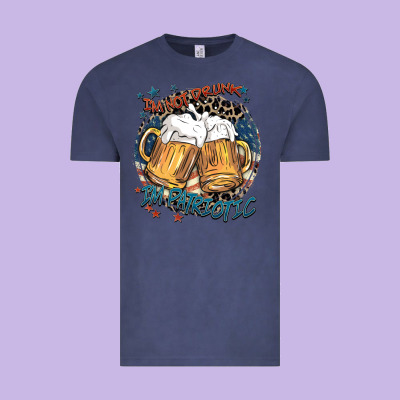 I'm Not Drunk I'm Patriotic Vintage Tee Designed By Fadigitalartstudio