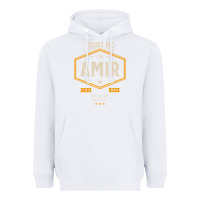 White Amir Personalized Name Birthday Gift Heavyweight Hoodie - artisFamous