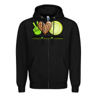 Black peace love tennis Zipper Hoodie - AdoDesignShop