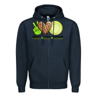 Navy peace love tennis Zipper Hoodie - AdoDesignShop