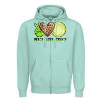 Seafoam peace love tennis Zipper Hoodie - AdoDesignShop