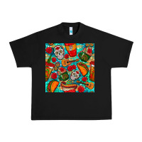 Black hispanic heritage month coffee cups and taco with glitter and leopard  Urban Heavy Tee - BundleAndBundleShop
