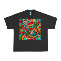 Pigment Black hispanic heritage month coffee cups and taco with glitter and leopard  Urban Heavy Tee - BundleAndBundleShop