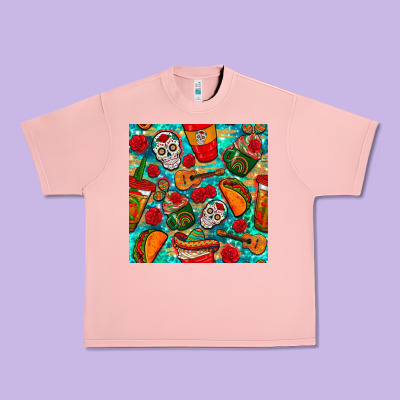Hispanic Heritage Month Coffee Cups And Taco With Glitter And Leopard  Urban Heavy Tee Designed By Bundleandbundleshop