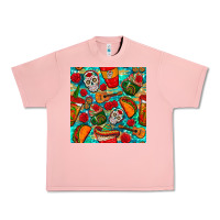 Salmon hispanic heritage month coffee cups and taco with glitter and leopard  Urban Heavy Tee - BundleAndBundleShop