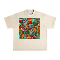 Sandshell hispanic heritage month coffee cups and taco with glitter and leopard  Urban Heavy Tee - BundleAndBundleShop