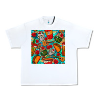 White hispanic heritage month coffee cups and taco with glitter and leopard  Urban Heavy Tee - BundleAndBundleShop