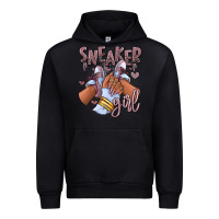 Black sky j mauve sneaker girl afro woman Urban Hoodie - RanaPortraitStore