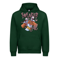 Forest Green sky j mauve sneaker girl afro woman Urban Hoodie - RanaPortraitStore