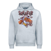 Heather Grey sky j mauve sneaker girl afro woman Urban Hoodie - RanaPortraitStore