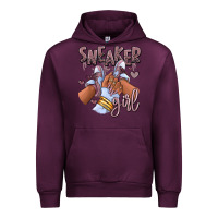 Mauve Wine sky j mauve sneaker girl afro woman Urban Hoodie - RanaPortraitStore