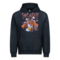 Navy sky j mauve sneaker girl afro woman Urban Hoodie - RanaPortraitStore