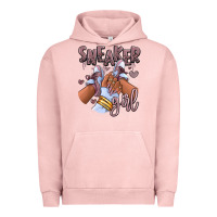 Pigment Salmon sky j mauve sneaker girl afro woman Urban Hoodie - RanaPortraitStore