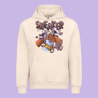 Sky J Mauve Sneaker Girl Afro Woman Urban Hoodie Designed By Ranaportraitstore