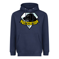Navy diamond dogs classic Heavyweight Hoodie - artisFamous