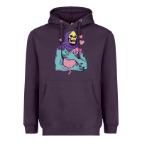 Plum skeletor's hug cat Heavyweight Hoodie - artisFamous