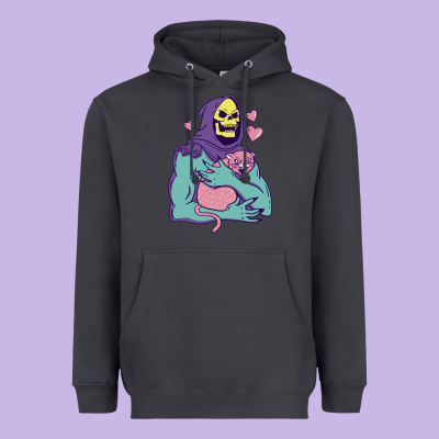 Skeletor's Hug Cat Heavyweight Hoodie Designed By Artisfamous
