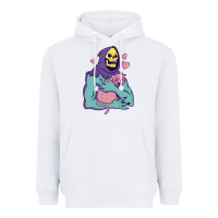 White skeletor's hug cat Heavyweight Hoodie - artisFamous