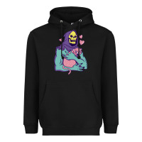 Black skeletor's hug cat Heavyweight Hoodie - artisFamous