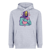 Heather Grey skeletor's hug cat Heavyweight Hoodie - artisFamous