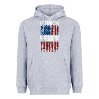 Heather Grey I STAND FOR FREEDOM WITH A DISTRESSED AMERICAN FLAG Heavyweight Hoodie - artisFamous