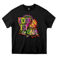 Black louisiana map Heavy Core Tee - CowGirlArtShop