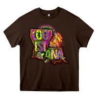 Chocolate Brown louisiana map Heavy Core Tee - CowGirlArtShop