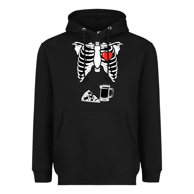 Dad Skeleton Halloween Beer Pizza Heavyweight Hoodie by artisFamous | Teevron