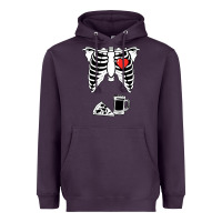 Plum dad skeleton halloween beer pizza Heavyweight Hoodie - artisFamous