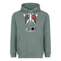 Sage dad skeleton halloween beer pizza Heavyweight Hoodie - artisFamous