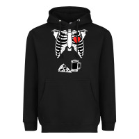 Dad Skeleton Halloween Beer Pizza Heavyweight Hoodie | Teevron