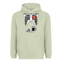 Matcha dad skeleton halloween beer pizza Heavyweight Hoodie - artisFamous