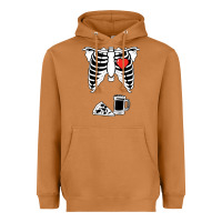 Meerkat dad skeleton halloween beer pizza Heavyweight Hoodie - artisFamous