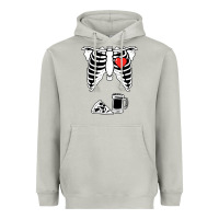 Moon Dust dad skeleton halloween beer pizza Heavyweight Hoodie - artisFamous