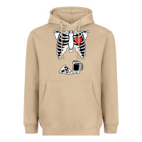 Mushroom dad skeleton halloween beer pizza Heavyweight Hoodie - artisFamous