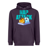 Plum nap attack Heavyweight Hoodie - artisFamous