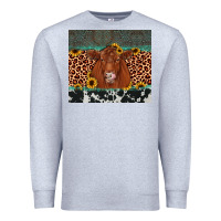 Heather Grey red angus leopard Premium Sweatshirt - JahusDesignShop