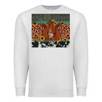 Oatmeal Heather red angus leopard Premium Sweatshirt - JahusDesignShop