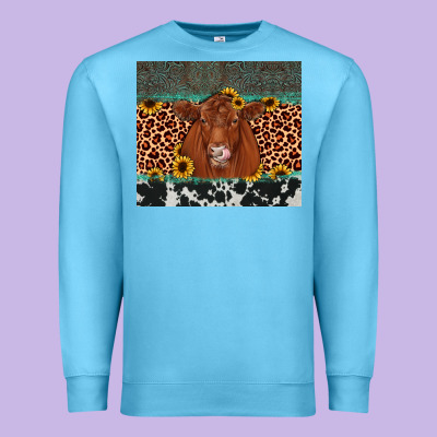 Red Angus Leopard Premium Sweatshirt Designed By Jahusdesignshop